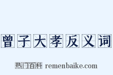 曾子大孝反义词是什么意思的图片